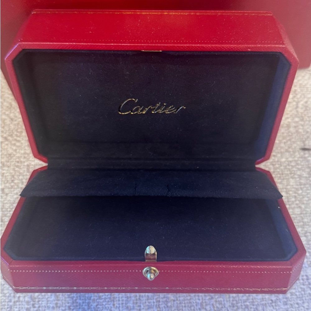 Authentic Cartier Earrings large Box Black Velvet Box with paper bag like new